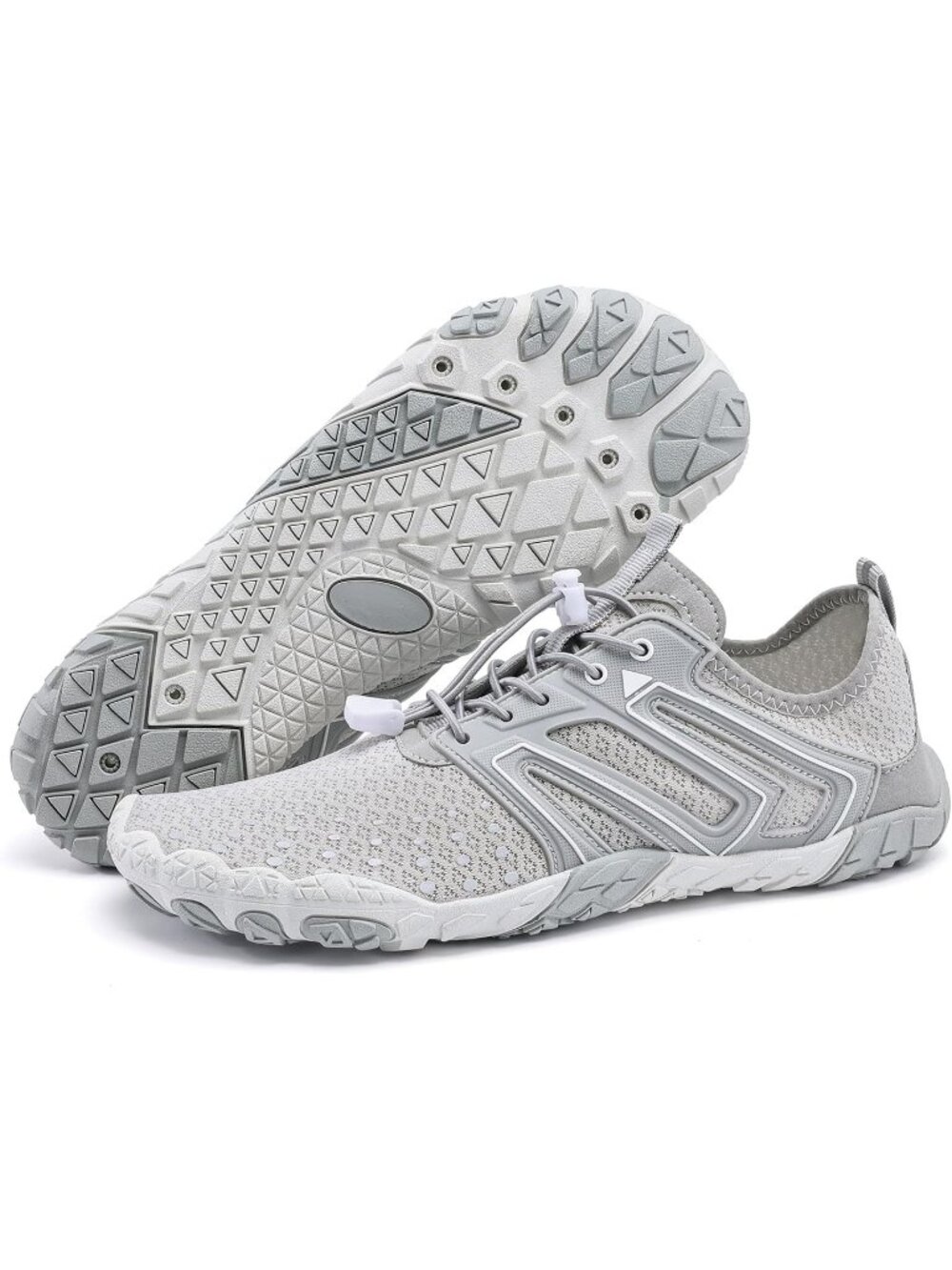Womens Grey Mesh Barefoot Breathable Non-Slip Athletic Footwear Water Shoes